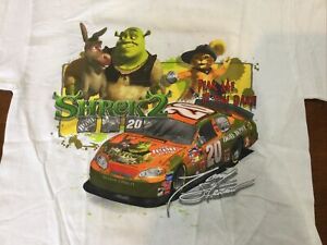 Vintage NASCAR Shirt Shrek2 Tony Stewart Home Depot Racing Shirt Small NOS Chase