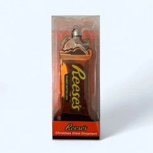 REESE'S CHRISTMAS GLASS ORNAMENT - NEW - Picture 1 of 3