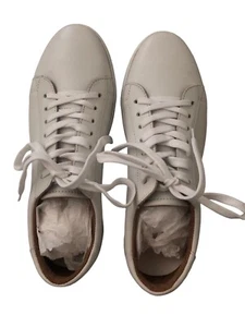 J Crew Mens All White Leather Sneakers BL149 Sz 10 New no box - Picture 1 of 9