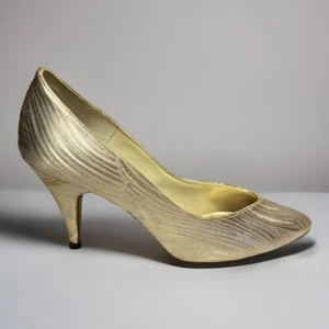 COLORIFFICS Dorado/Plateado Metálico Brocado Patrón Boda Fiesta Baile de graduación Vestido Bomba 6 - Imagen 1 de 9