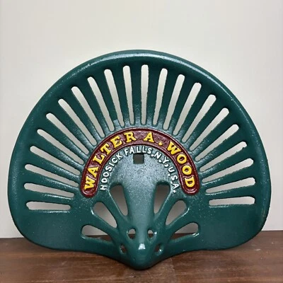 Cast Iron Walter A Wood Tractor Seat - Rustic Green Cast Tractor Seat - Image 1 of 4