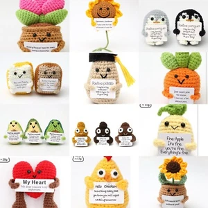 Positive Emotional Support Amigurumi Crochet Mini - US seller, FAST SHIPPING - Picture 1 of 13
