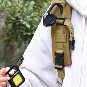 Schlüsselanhänger Schwerlast einziehbar Karabiner Schlüsselanhängsel, Ausweishalter, Stahlkordel - Bild 1 von 7