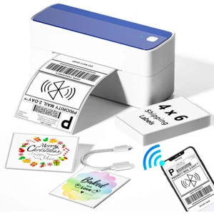 Phomemo Thermal Label Printer Bluetooth 4x6 Shipping Label for Royal Mail lot US - Picture 1 of 19