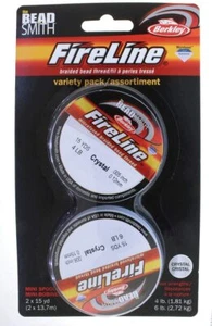 Fireline Bead Thread 2 Variety Pack Crystal,Each 15YD Spool 4&6 LB Braiding Tool - Picture 1 of 3