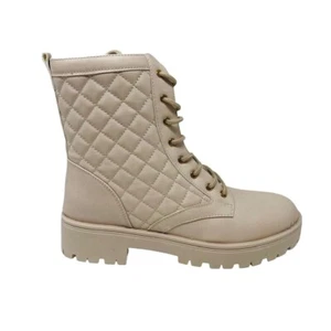 Nuevos botines de combate Olivia Miller para mujer con suela rosa talla 8,5 M gruesos nuevos en caja - Imagen 1 de 7