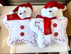 Christmas Holiday Polar Bear Pillows Set of 2