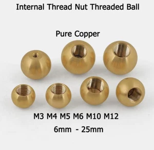M3 M5 M6 M10 M12 Reinkupfer Innengewindemutter Gewinde Kugel Durchmesser 6-25mm - Picture 1 of 19