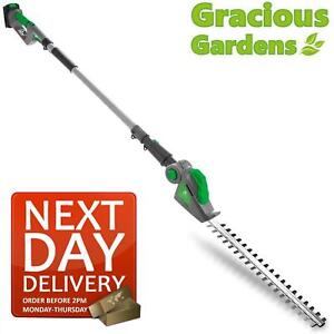 18V Cordless Long Reach Hedge Trimmer Telescopic Extendable Pole Electric