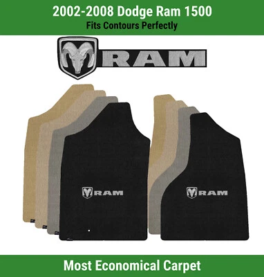 Lloyd Velourtex Front Mats for '02-08 Ram 1500 w/Ram Head w/Silver on Black Ram - Imagem 1 de 4