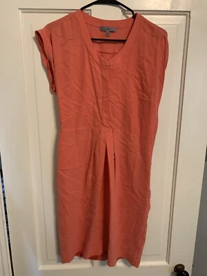 Classiques Entier Womens Short Sleeve Silk Blend Dress Orange Size 4 Career Work - Image 1 of 4