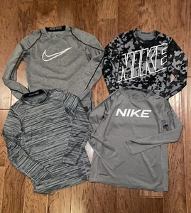 Lot of 4 Nike PRO DRI-FIT Long Sleeve Shirts Mock Neck Boys Large - Picture 1 of 11