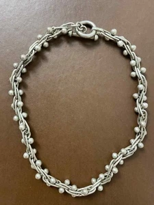 Vintage 925 Sterling Silber DNA Link Pfefferkorn Cha Cha Knebel Halskette 85g - Bild 1 von 4