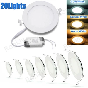 20 PCS - 9W 12W 15W 18W 24W LED Recessed Ceiling Panel Down Lights Lamp Fixtures - Picture 1 of 22