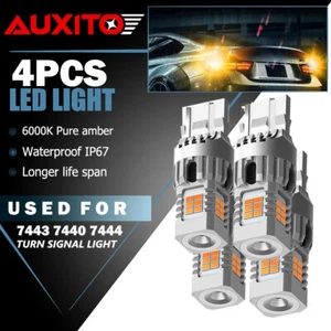 4X AUXITO 7440 Amber Yellow LED Turn Signal Lights No Hyper Flash Error Free - Picture 1 of 11