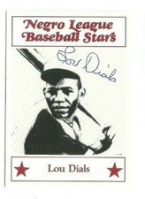 Lou Dials 1986 Fritsch Negro League Stars signed auto autographed card 