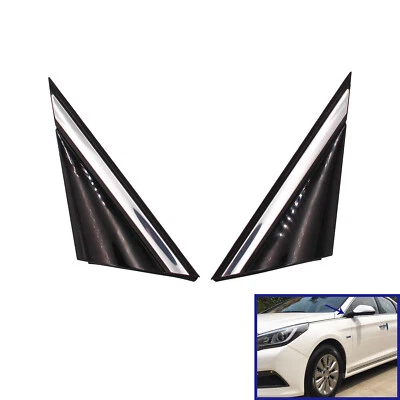 LH & RH Fender Pillar Corner Chrome Molding Glossy for 2015-2019 Hyundai Sonata - Image 1 of 4