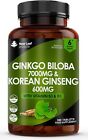 Ginkgo Biloba and Korean Ginseng Tablets - 7000mg Ginkgo Biloba Herbal Supplemen