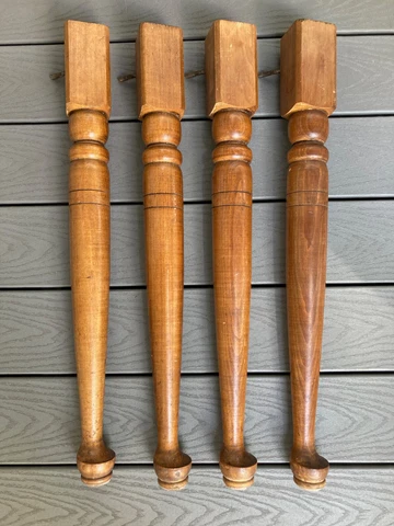 4 SET VTG ETHAN ALLEN TURNED SOLID MAPLE WOOD KITCHEN DINING ROOM TABLE 28" LEGS Cover