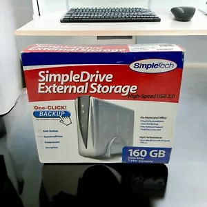 Brand New Simpletech Simple Drive External Hard Drive Storage USB 160GB Sealed - Picture 1 of 9