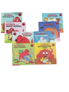 Clifford The Big Red Dog PB Book Lot X8 Scholastic 1970’s-1990’s N. Bridwell - Bild 1 von 3