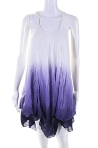 Sisley Womens Cotton Scoop Neck Ombre Print Bubble Dress Purple Size XS - Picture 1 of 6