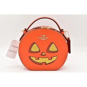 Borsa a tracolla AUTENTICA Coach Halloween zucca mensa CW468 2024 limitata nuova con etichette - Foto 1 di 24