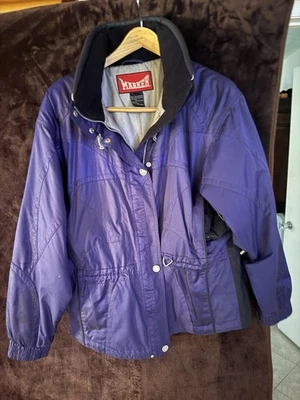 Marker Women's Ski Jacket Size 14 Nylon, Detachable Hood, Belt, Zip, Vintage - Image 1 of 2