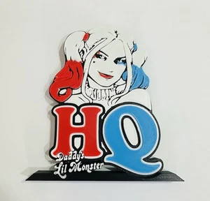 Decorative Harley Quinn  table stand Marvel 3D Logo Cinema Room Sign Display - Picture 1 of 4