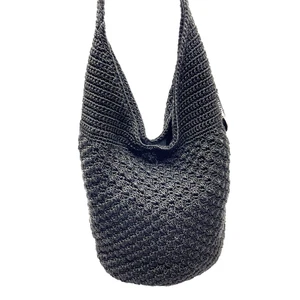 The Sak  Hand Crocheted Shoulder Wide Strap Shoper Boho Hobo Bucket Purse Bag - Picture 1 of 12