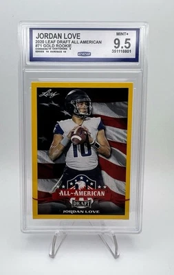 2020 Leaf JORDAN LOVE Draft Gold #71 Packers RC Rookie CCG 9.5 🔥  - Image 1 of 2