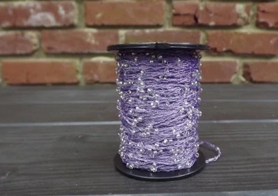 Lucci Novelty yarn, 1 spool 50 gr. 110 yards each, purple, silver beads - Image 1 of 2