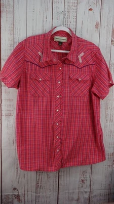 Camisa Bit & Bridle Pearl Snap Southwestern para mujer 2X vaquera country manga corta Foto 1 de 4