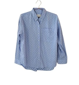 AMERICAN EAGLE M Blue Oversized Long Sleeve Button Front Shirt Women - Picture 1 of 13