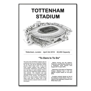 Tottenham Football Poster, Tottenham Stadium Poster, Tottenham Hotspur Print, a4 - Picture 1 of 3