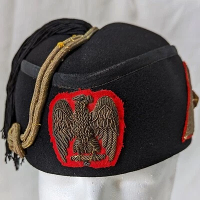 Camicia nera italiana epoca WW2 MVSN fascista alti ufficiali divisa nera fez cap - Immagine 1 di 4