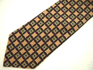 NWOT Brooks Brothers Makers Mens Necktie Tie Beige Navy Blue Geometric 59" - Picture 1 of 4