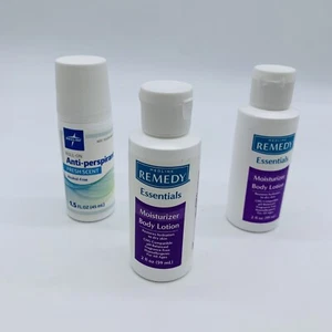 MEDLINE REMEDY ESSENTIALS MOISTURIZER BODY LOTION & ANTI-PERSPIRANT TRAVEL SIZE  - Picture 1 of 9