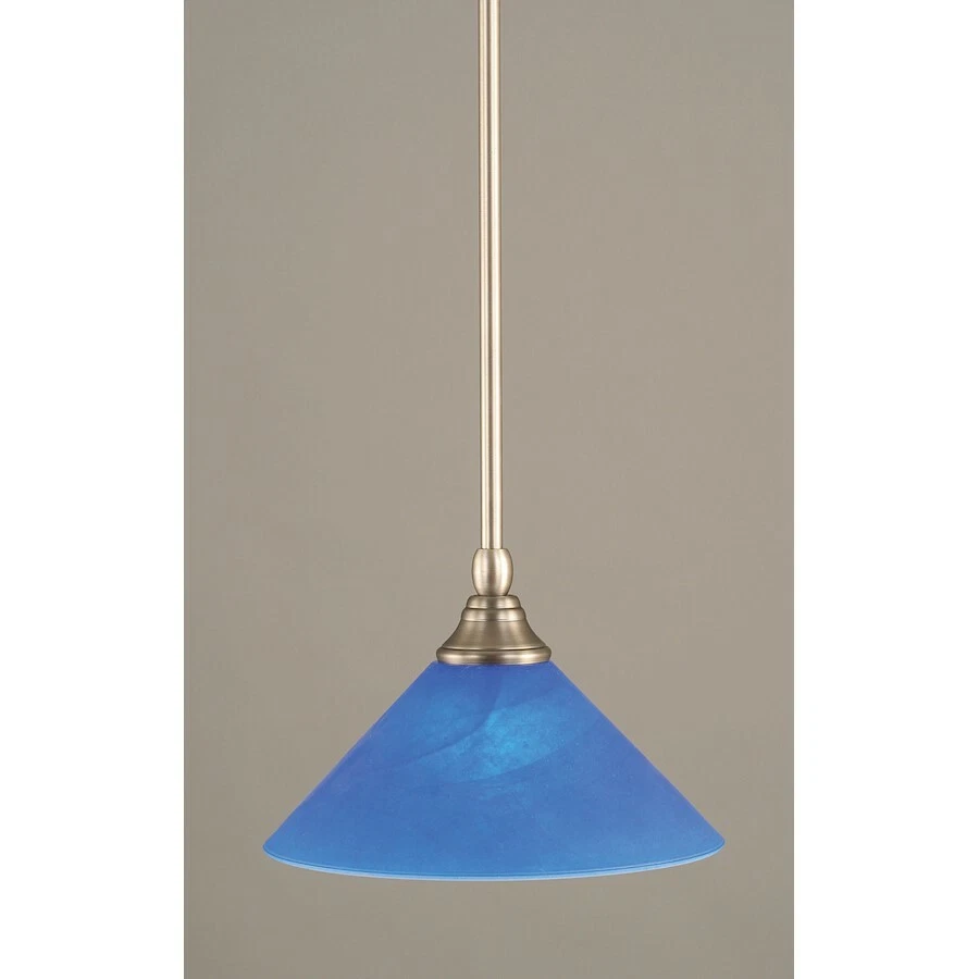 Toltec Lighting Stem Mini Pendant, 10" Blue Italian Glass - 23-BN-435 - Image 1 of 1