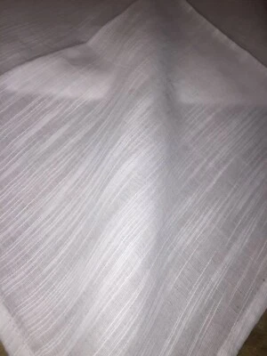 Tovaglioli 6 pezzi rettangolari tessuto con filo a vista cotone voile bianco  - Immagine 1 di 4