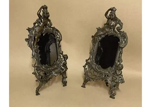 Pair Of Antique Victorian Cast Metal Adonised Copper Photo Frames C1900 - Picture 1 of 9