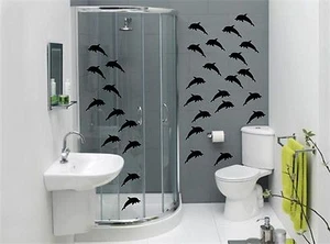 DOLPHINS Wall Art Stickers (decals) Waterproof,will work on tiles/glass/ceramics - Picture 1 of 3