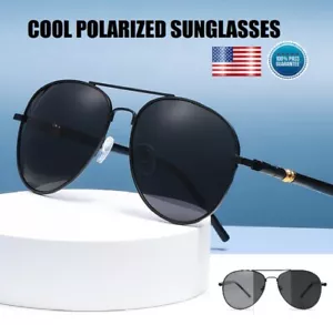 Men's Military Style Polarized Pilot Sunglasses UV 400 Driving Glasses Summer US - Picture 1 of 15
