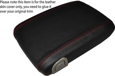 RED STITCH CONSOLA CENTRAL REPOSABRAZOS TAPA CUERO CUBIERTA SE ADAPTA A GMC YUKON XL 01-06 Foto 1 de 3