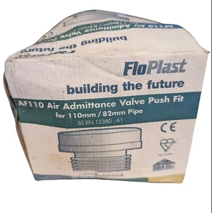 Válvula de admisión de aire Floplast AF110 110 mm / 82 mm de ajuste de empuje blanco y negro - Imagen 1 de 4