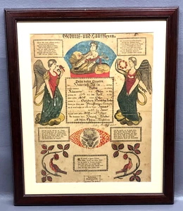 c.1836 TAUFSCHEIN - Printed by H. Ebner - Pennsylvania 19th Century Fraktur - Picture 1 of 15