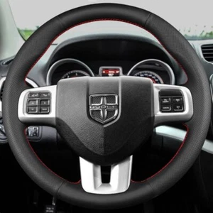 Cubierta personalizada para volante de automóvil cuero genuino para Dodge Grand Caravan Journey - Imagen 1 de 6