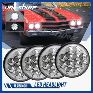 4PCS 5.75" 5-3/4 inch LED Headlights Hi/Lo Beam DOT for Chevy Chevelle 1964-1970 - Picture 1 of 11