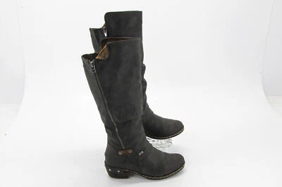 Bota Rieker para mujer Bernadette talla US 5M EUR 36 gris alta forrada con cremallera usada vq Foto 1 de 4