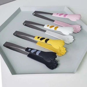 Cat Paw Shape Food Tongs Cute Cartoon Meal Tongs Stainless Steel Barbecue To Je - Picture 1 of 23